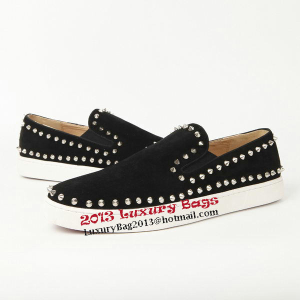 Christian Louboutin Casual Shoes Suede Leather CL910 Black Christian Louboutin Casual Shoes Suede Leather CL910 Black