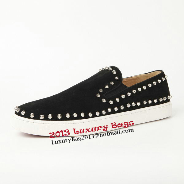Christian Louboutin Casual Shoes Suede Leather CL910 Black Christian Louboutin Casual Shoes Suede Leather CL910 Black
