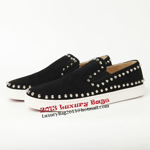 Christian Louboutin Casual Shoes Suede Leather CL910 Black Christian Louboutin Casual Shoes Suede Leather CL910 Black