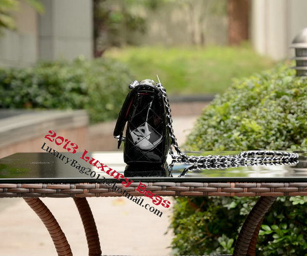 Chanel 2.55 Series Flap Bag Black Patent Leather A1112 Silver Chanel 2.55 Series Flap Bag Black Patent Leather A1112 Silver
