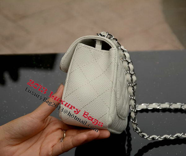 Chanel Classic MINI Flap Bag White Cannage Pattern A1115 Silver Chanel Classic MINI Flap Bag White Cannage Pattern A1115 Silver