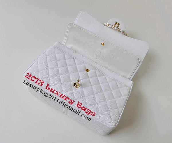 Chanel Jumbo Quilted Classic Flap Bag White Cannage Patterns A58600 Gold Chanel Jumbo Quilted Classic Flap Bag White Cannage Patterns A58600 Gold