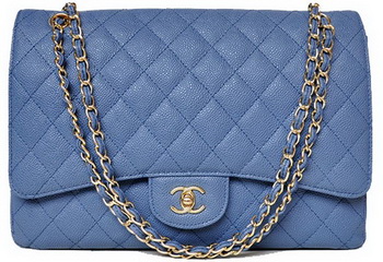 Chanel Maxi Quilted Classic Flap Bag Blue Cannage Patterns A58601 Gold Chanel Maxi Quilted Classic Flap Bag Blue Cannage Patterns A58601 Gold