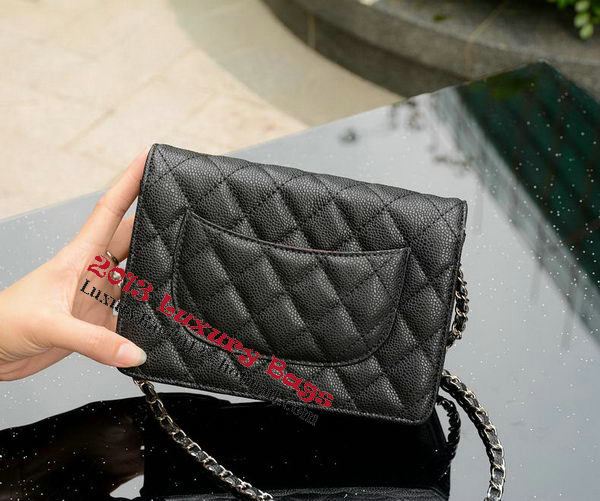 Chanel mini Flap Bag Black Cannage Pattern A33814 Silver Chanel mini Flap Bag Black Cannage Pattern A33814 Silver