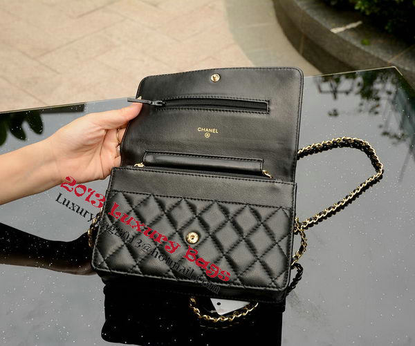 Chanel mini Flap Bag Black Sheepskin Leather A33814 Gold Chanel mini Flap Bag Black Sheepskin Leather A33814 Gold