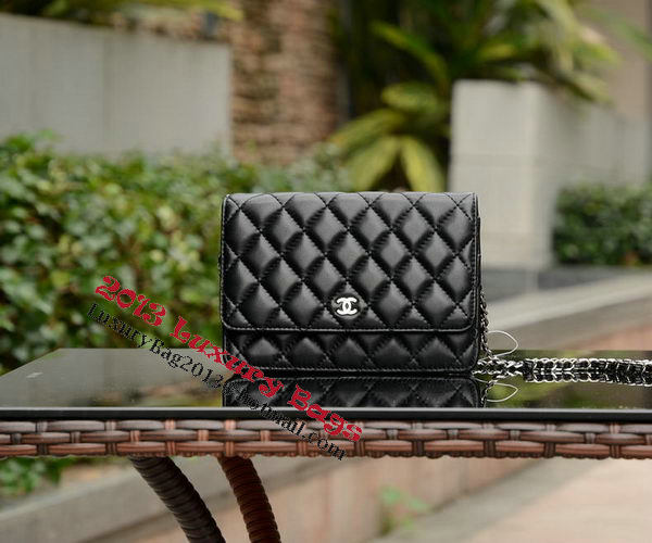 Chanel mini Flap Bag Black Sheepskin Leather A33814 Silver Chanel mini Flap Bag Black Sheepskin Leather A33814 Silver