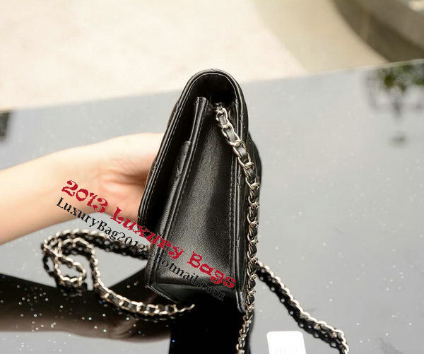 Chanel mini Flap Bag Black Sheepskin Leather A33814 Silver Chanel mini Flap Bag Black Sheepskin Leather A33814 Silver