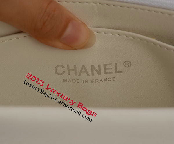 Chanel mini Flap Bag White Sheepskin Leather A33814 Silver Chanel mini Flap Bag White Sheepskin Leather A33814 Silver