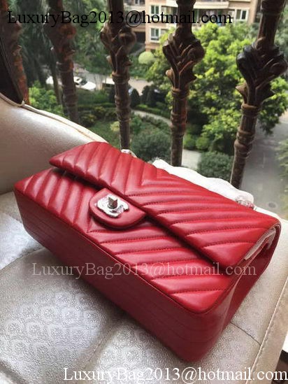 Chanel 2.55 Series Flap Bag Red Lambskin Chevron Leather A01112 Gold/Silver Chanel 2.55 Series Flap Bag Red Lambskin Chevron Leather A01112 Gold/Silver