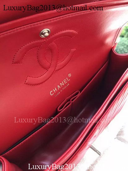 Chanel 2.55 Series Flap Bag Red Lambskin Chevron Leather A01112 Gold/Silver Chanel 2.55 Series Flap Bag Red Lambskin Chevron Leather A01112 Gold/Silver