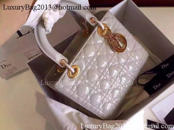 Dior Small Lady Dior Bag Patent Leather CD5502 Grey Dior Small Lady Dior Bag Patent Leather CD5502 Grey