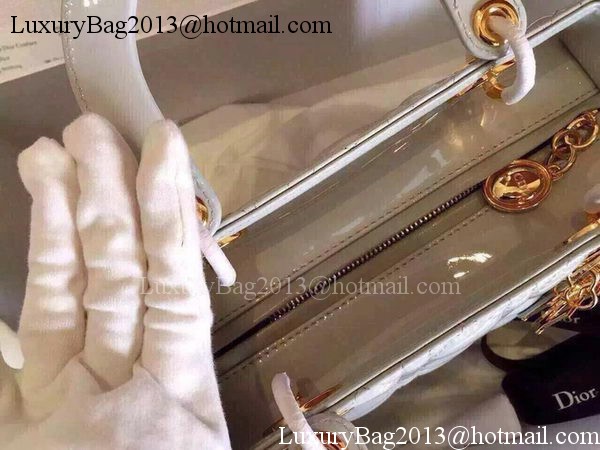 Dior Small Lady Dior Bag Patent Leather CD5502 Grey Dior Small Lady Dior Bag Patent Leather CD5502 Grey