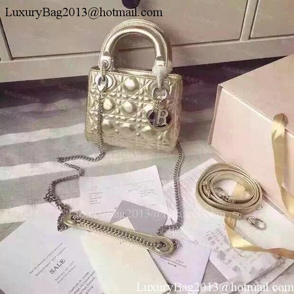 Dior mini Lady Dior Bag Sheepskin Leather CD5500 Gold Dior mini Lady Dior Bag Sheepskin Leather CD5500 Gold