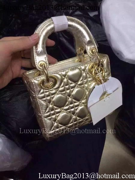 Dior mini Lady Dior Bag Sheepskin Leather CD5500 Gold Dior mini Lady Dior Bag Sheepskin Leather CD5500 Gold