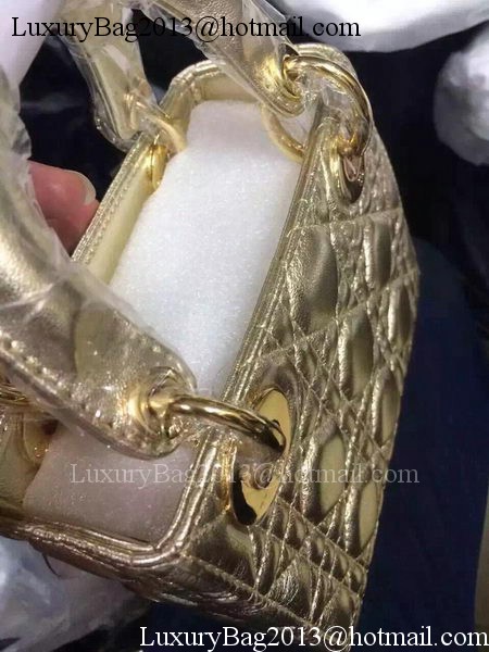 Dior mini Lady Dior Bag Sheepskin Leather CD5500 Gold Dior mini Lady Dior Bag Sheepskin Leather CD5500 Gold