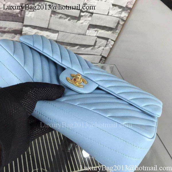 Chanel 2.55 Series Flap Bag SkyBlue Lambskin Chevron Leather A5023 Gold Chanel 2.55 Series Flap Bag SkyBlue Lambskin Chevron Leather A5023 Gold