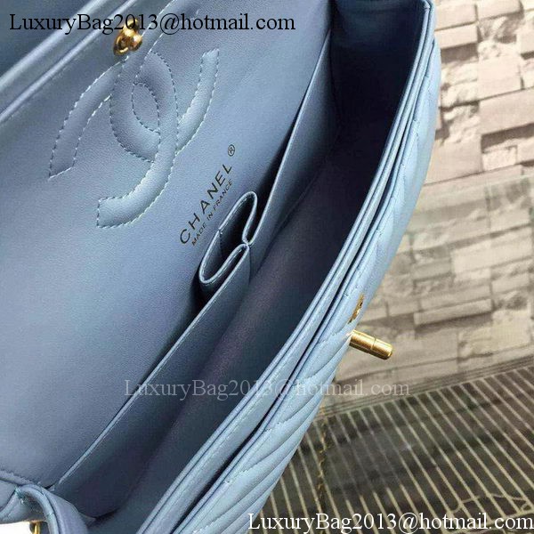 Chanel 2.55 Series Flap Bag SkyBlue Lambskin Chevron Leather A5023 Gold Chanel 2.55 Series Flap Bag SkyBlue Lambskin Chevron Leather A5023 Gold