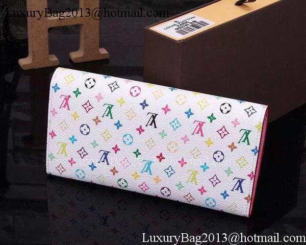 Louis Vuitton Monogram Multicolore Sarah Wallet M93745 White Louis Vuitton Monogram Multicolore Sarah Wallet M93745 White