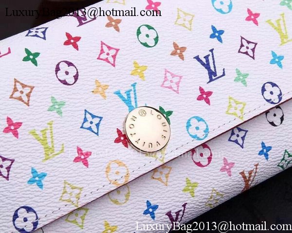 Louis Vuitton Monogram Multicolore Sarah Wallet M93745 White Louis Vuitton Monogram Multicolore Sarah Wallet M93745 White