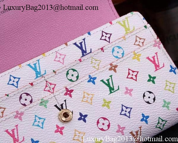 Louis Vuitton Monogram Multicolore Sarah Wallet M93745 White Louis Vuitton Monogram Multicolore Sarah Wallet M93745 White