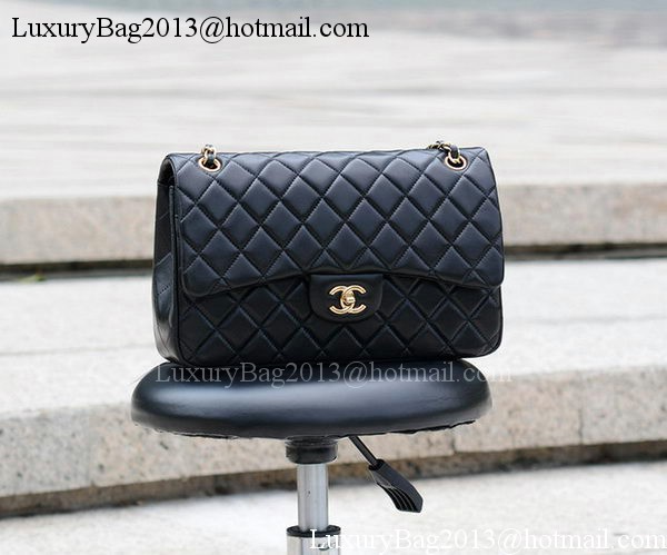 Chanel Jumbo Classic Black Sheepskin Flap Bag A58600 Gold Chanel Jumbo Classic Black Sheepskin Flap Bag A58600 Gold