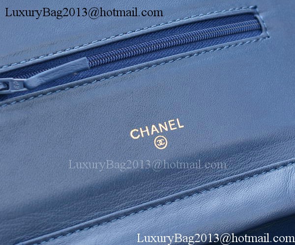 Chanel mini Flap Bags Blue Sheepskin Leather A33814 Gold Chanel mini Flap Bags Blue Sheepskin Leather A33814 Gold