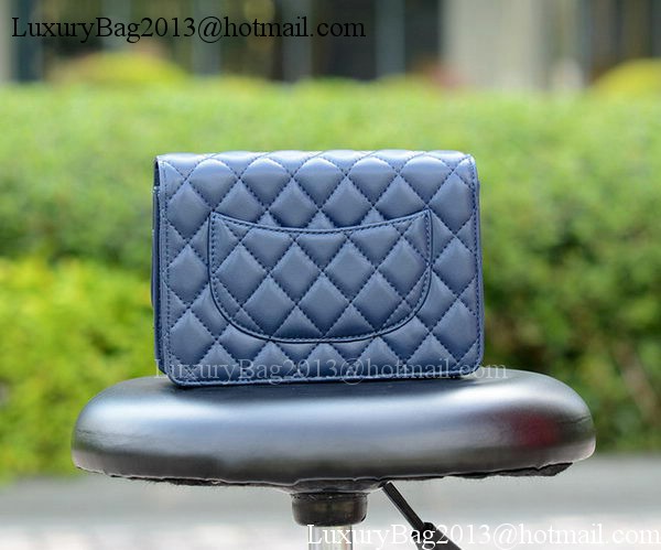 Chanel mini Flap Bags Blue Sheepskin Leather A33814 Silver Chanel mini Flap Bags Blue Sheepskin Leather A33814 Silver