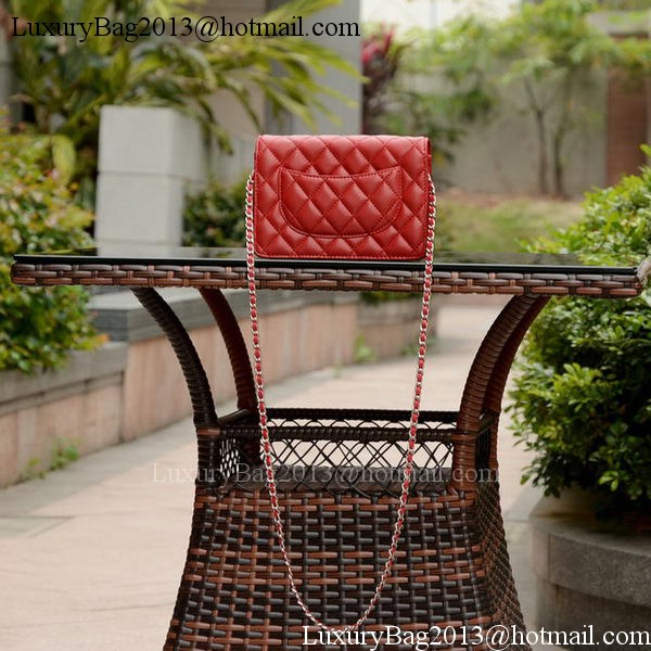 Chanel mini Flap Bags Red Sheepskin Leather A33814 Silver Chanel mini Flap Bags Red Sheepskin Leather A33814 Silver