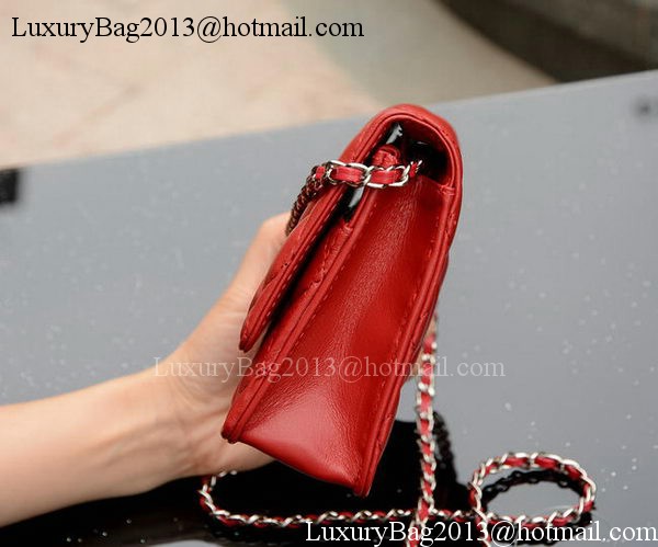 Chanel mini Flap Bags Red Sheepskin Leather A33814 Silver Chanel mini Flap Bags Red Sheepskin Leather A33814 Silver