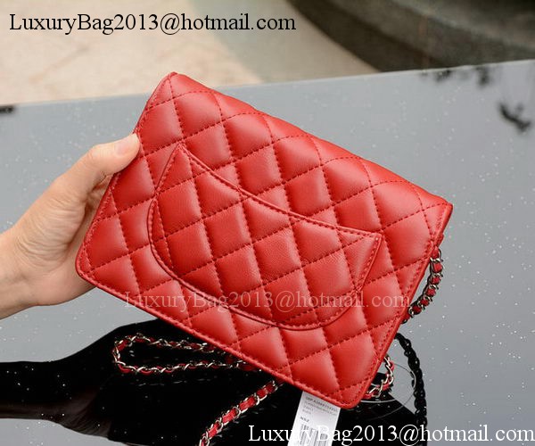 Chanel mini Flap Bags Red Sheepskin Leather A33814 Silver Chanel mini Flap Bags Red Sheepskin Leather A33814 Silver