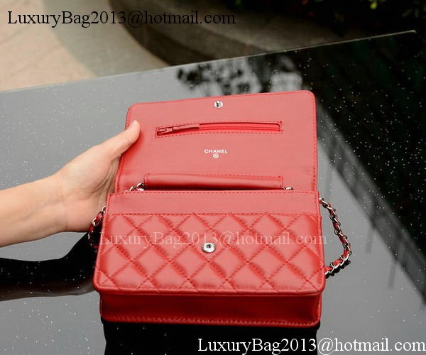 Chanel mini Flap Bags Red Sheepskin Leather A33814 Silver Chanel mini Flap Bags Red Sheepskin Leather A33814 Silver