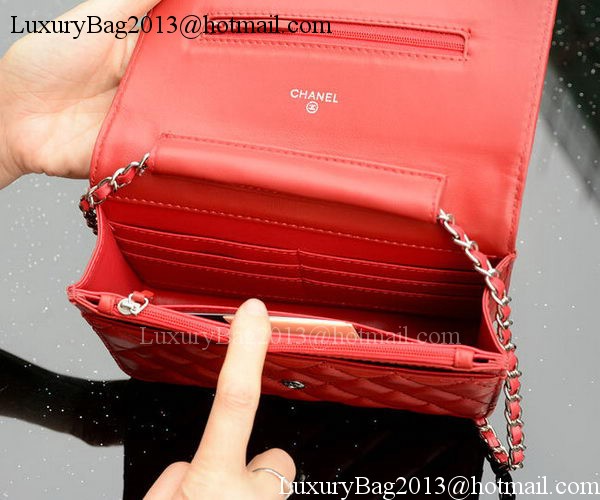Chanel mini Flap Bags Red Sheepskin Leather A33814 Silver Chanel mini Flap Bags Red Sheepskin Leather A33814 Silver