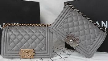 Boy Chanel mini Flap Bag Original Sheepskin A67085 Grey Boy Chanel mini Flap Bag Original Sheepskin A67085 Grey