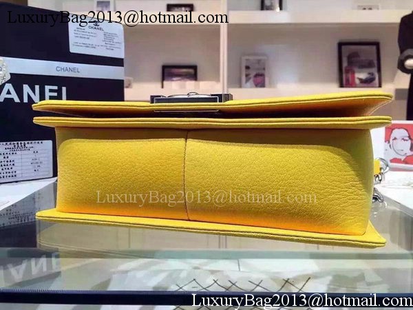 Chanel Boy Flap Shoulder Bags Deer Skin Leather A67086 Yellow Chanel Boy Flap Shoulder Bags Deer Skin Leather A67086 Yellow