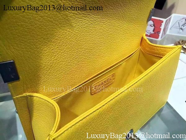 Chanel Boy Flap Shoulder Bags Deer Skin Leather A67086 Yellow Chanel Boy Flap Shoulder Bags Deer Skin Leather A67086 Yellow