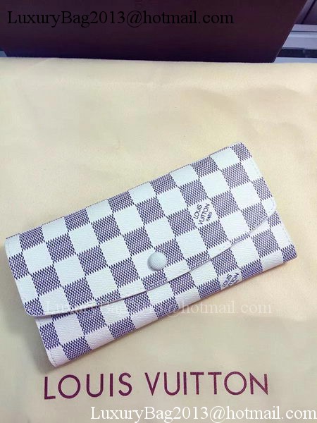 Louis Vuitton Damier Azur Canvas Emilie Wallet Rouge M60136 Louis Vuitton Damier Azur Canvas Emilie Wallet Rouge M60136