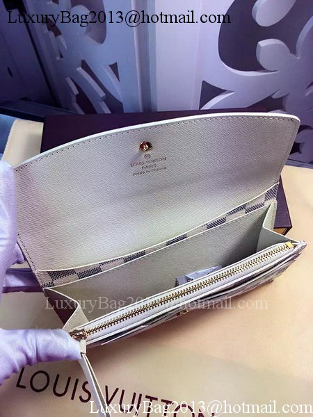 Louis Vuitton Damier Azur Canvas Emilie Wallet Rouge M60136 Louis Vuitton Damier Azur Canvas Emilie Wallet Rouge M60136