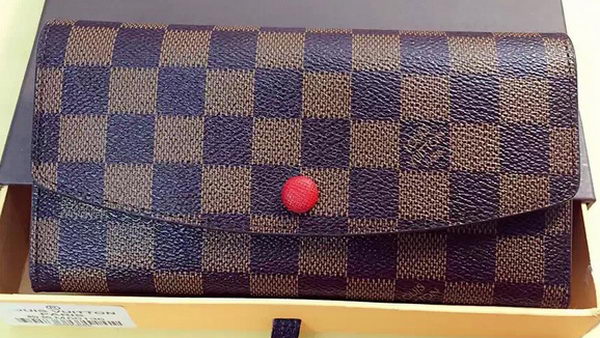 Louis Vuitton Damier Ebene Canvas Emilie Wallet Rouge M60136 Red