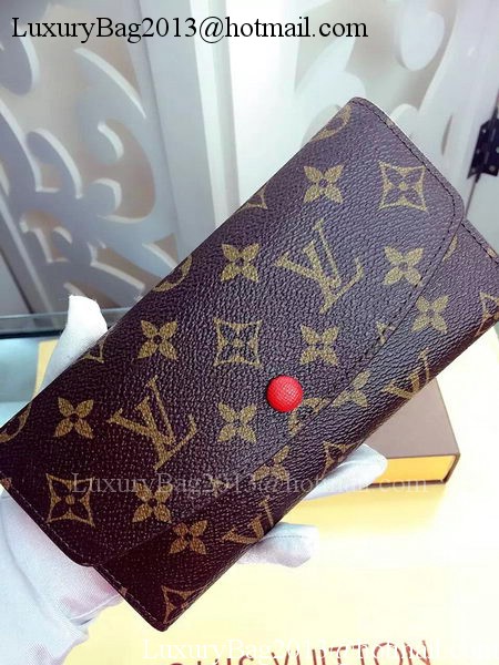 Louis Vuitton Monogram Canvas Emilie Wallet Rouge M60136 Red Louis Vuitton Monogram Canvas Emilie Wallet Rouge M60136 Red