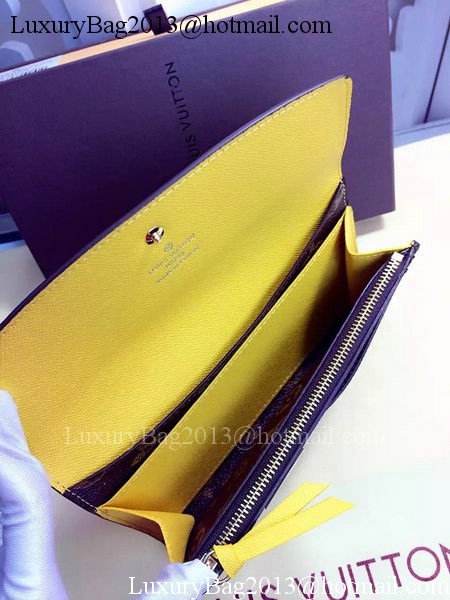 Louis Vuitton Monogram Canvas Emilie Wallet Rouge M60136 Yellow