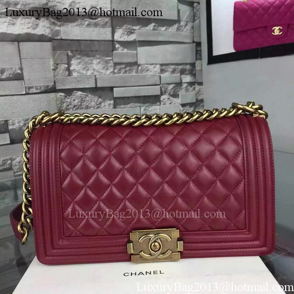 Chanel Boy Flap Shoulder Bags Sheepskin Leather A67086 Burgundy Chanel Boy Flap Shoulder Bags Sheepskin Leather A67086 Burgundy