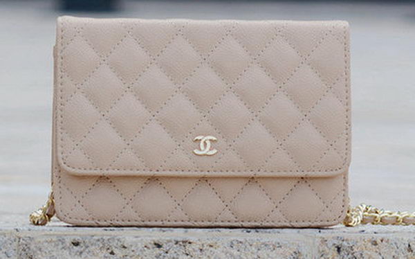 Chanel mini Flap Bag Apricot Cannage Pattern A33814 Gold