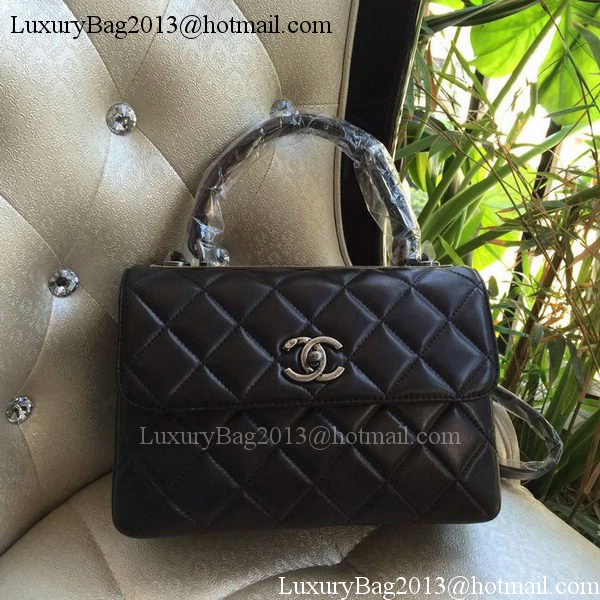 Chanel Classic Top Handle Bag Original Sheepskin Leather A92236 Black Chanel Classic Top Handle Bag Original Sheepskin Leather A92236 Black