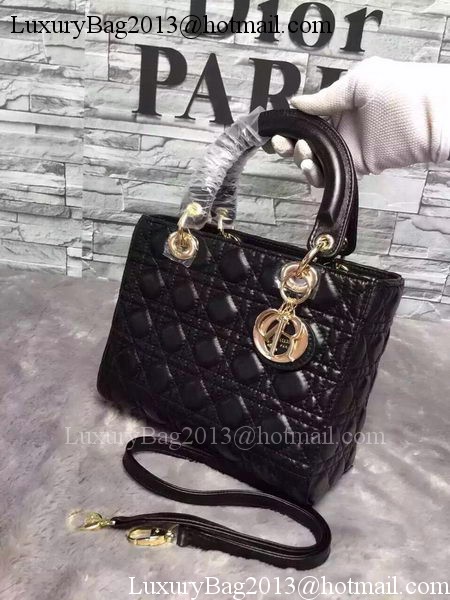 Dior Small Lady Dior Bag Sheepskin Leather CD6322 Black Dior Small Lady Dior Bag Sheepskin Leather CD6322 Black