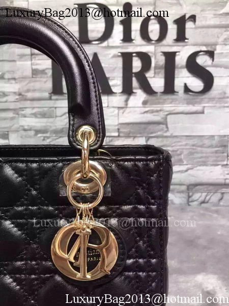 Dior Small Lady Dior Bag Sheepskin Leather CD6322 Black Dior Small Lady Dior Bag Sheepskin Leather CD6322 Black