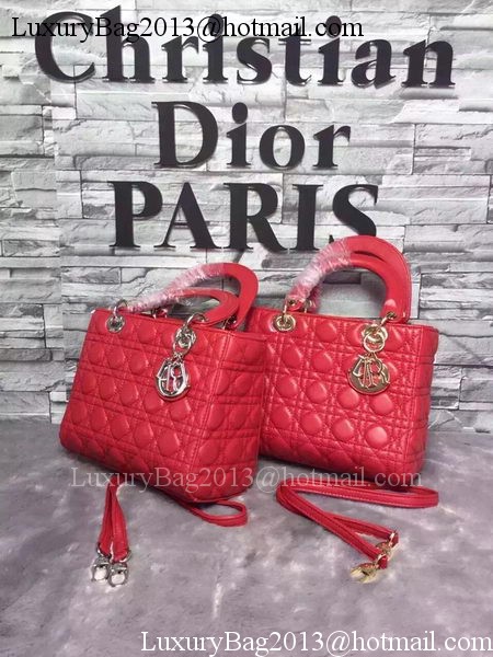 Dior Small Lady Dior Bag Sheepskin Leather CD6322 Red Dior Small Lady Dior Bag Sheepskin Leather CD6322 Red