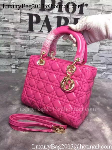 Dior Small Lady Dior Bag Sheepskin Leather CD6322 Rose Dior Small Lady Dior Bag Sheepskin Leather CD6322 Rose