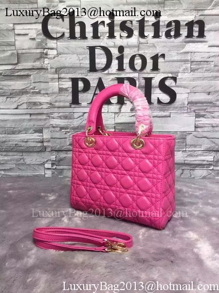 Dior Small Lady Dior Bag Sheepskin Leather CD6322 Rose Dior Small Lady Dior Bag Sheepskin Leather CD6322 Rose