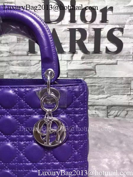 Dior Small Lady Dior Bag Sheepskin Leather CD6322 Violet Dior Small Lady Dior Bag Sheepskin Leather CD6322 Violet