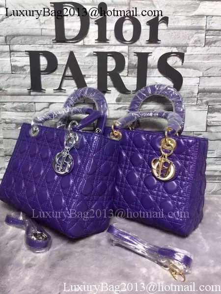 Dior Small Lady Dior Bag Sheepskin Leather CD6322 Violet Dior Small Lady Dior Bag Sheepskin Leather CD6322 Violet